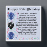 40. Geburtstag Vater Gedicht Plaque Fotoplatte<br><div class="desc">Ein großartiges personalisiertes Geschenk für einen Papa am 40. Geburtstag.

Dieses Produkt kann personalisiert oder einfach so erworben werden,  wie es ist</div>