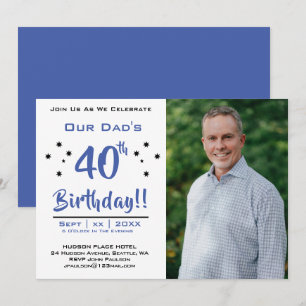 40. Geburtstag, Vater, Vater, Foto Party Einladung