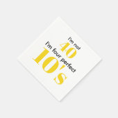 40. Geburtstag vier perfekte Zehn hellgelb Serviette (Ecke)