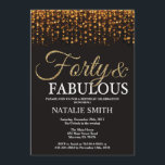 40. Geburtstag vierzig und fabelhafter GoldGlitzer Einladung<br><div class="desc">40. Geburtstagseinladung. Vierzig und fabelhaftes. Schwarzes und Gold. GoldGlitzer. Erwachsenes Geburtstags-Party. Für Männer oder Frauen. Für weitere Kundenbezogenheit klicken Sie bitte "besonders anfertigen es" Knopf und benutzen unser Entwurfswerkzeug,  um diese Schablone zu ändern.</div>