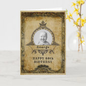40. Geburtstag Vintag antikes altmodisches Foto Karte (Gelbe Blume)