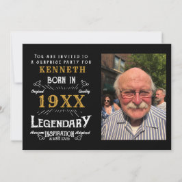 40. Geburtstag Vintag Black Gold Add Name Jahr Einladung