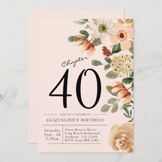 40. Geburtstag Vintag Einladung