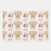 40. Geburtstag Vintag Geschenkpapier Set (Vorderseite 2)