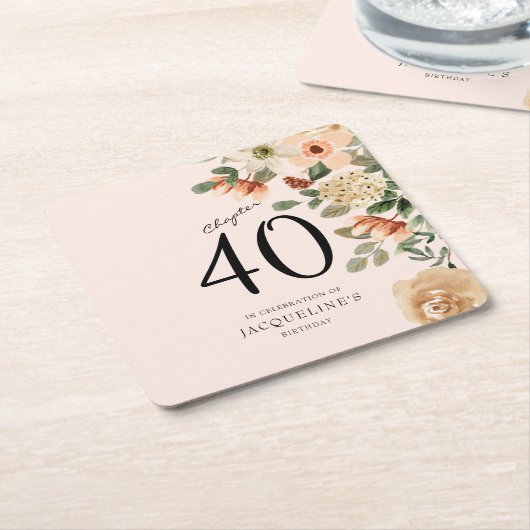 40. Geburtstag Vintag Rechteckiger Pappuntersetzer (angewinkelt)