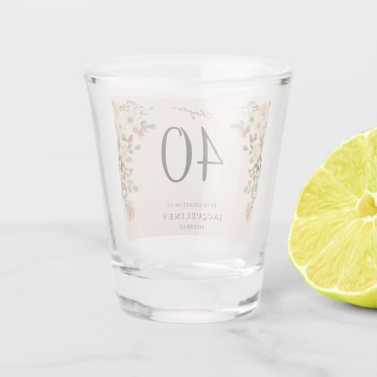 40. Geburtstag Vintag Schnapsglas (Rückseite)