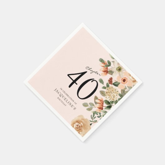 40. Geburtstag Vintag Serviette (Ecke)