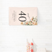 40. Geburtstag Vintage Blumen Banner (InSitu)