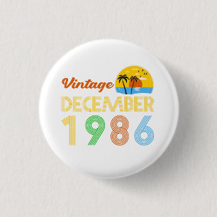 40. Geburtstag Vintage Dezember 1986 40 Jahre alt Button