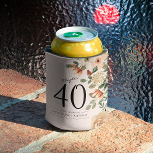 40. Geburtstag Vintage Floral Dosenkühler