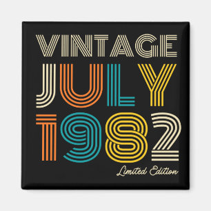 40. Geburtstag Vintage Juli 1982 Limitierte Auflag Magnet