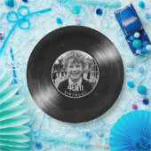 40. Geburtstag Vinyl-Look Schwarzes Papier Pappteller (Party)
