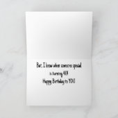 *40. GEBURTSTAG* VON EINEM PUP, DER WISSEN KARTE (Innenseite)