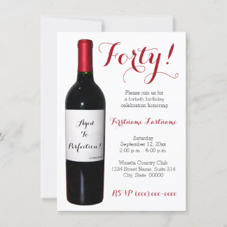 40. Geburtstag Weinflaschen Einladungen