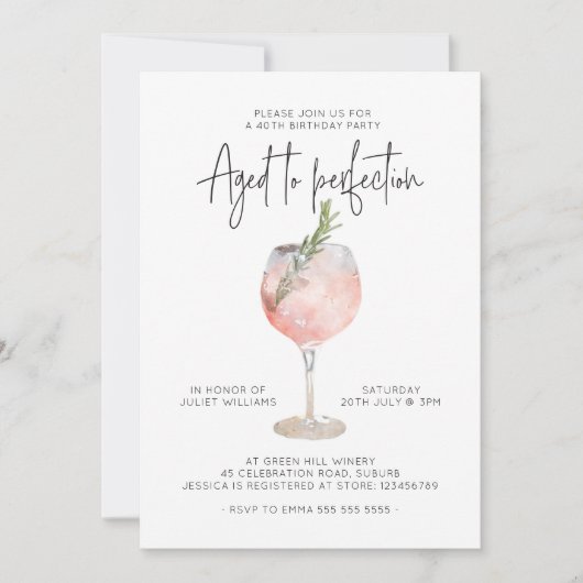 40. Geburtstag Weinwandertour Einladung (Vorderseite)