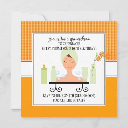 40. Geburtstag Wellness-Center Weekend Einladung (Vorderseite)