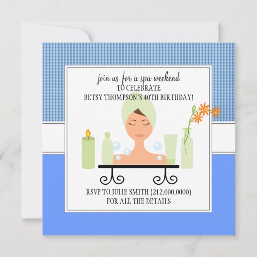 40. Geburtstag Wellness-Center Weekend Einladung (Vorderseite)