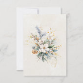 40. Geburtstag Winter Weiße Blumengrün Dankeskarte (Rückseite)