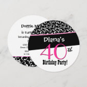 40. Geburtstag WIRBEL Modernes Template A05 Einladung (Vorne/Hinten)