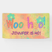 40. Geburtstag WooHoo Name Personalisiert Banner (Horizontal)