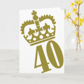 40. Geburtstag - Zahl - Vierzig Karte (Gelbe Blume)
