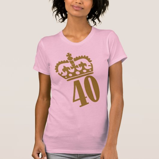 40. Geburtstag - Zahl - vierzig T-Shirt (Vorderseite)