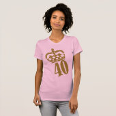 40. Geburtstag - Zahl - vierzig T-Shirt (Vorne ganz)