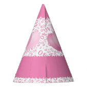 40. Geburtstag Zahlenmuster Rosa/Weiße Scallops Partyhütchen (Rückseite)
