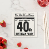 40. Geburtstag Zeitung Funny Unique Custom Serviette (Beispiel)