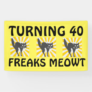 40. GEBURTSTAGlustige CAT-FAHNE Banner