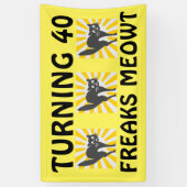 40. GEBURTSTAGlustige CAT-FAHNE Banner (Vertikal)