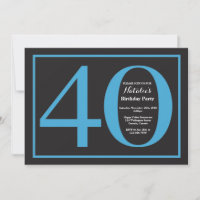 40. Geburtstags-blaue und schwarze Tafel
