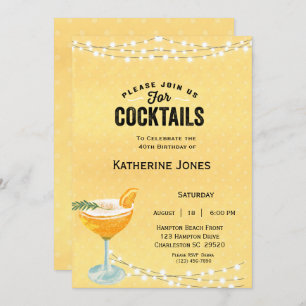 40. Geburtstags Cocktail-Party Einladung
