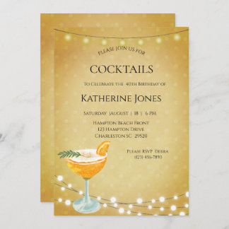 40. Geburtstags-Cocktail-Party Einladung