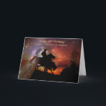 40. Geburtstags-Cowboy-Land-Western Karte<br><div class="desc">Ein super cooles und surreal Bild des Cowboys roping einen Ochsen mit dem Mond und den Sternen. Dieses ist eine coole Weise,  einen glücklichen 40. Geburtstag zu wünschen und sendet eine große Mitteilung auch.</div>