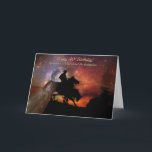 40. Geburtstags-Cowboy-Land-Western Karte<br><div class="desc">Ein super cooles und surreal Bild des Cowboys roping einen Ochsen mit dem Mond und den Sternen. Dieses ist eine coole Weise,  einen glücklichen 40. Geburtstag zu wünschen und sendet eine große Mitteilung auch.</div>