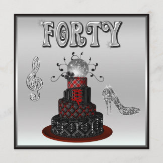 40. Geburtstags-Disco-Diva-Kuchen-Schein-hoher Einladung