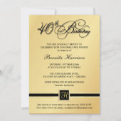 40. Geburtstags-Einladungen - Einladung (Rückseite)