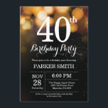 40. Geburtstags-Einladungs-GoldGlitzer Einladung<br><div class="desc">40. Geburtstags-Einladung mit Goldschnur-Lichtern mit GoldGlitzer-Hintergrund. Goldgeburtstag. Erwachsener Geburtstag. Männer oder Frauen Bday laden ein. 13. 15. 16. 18. 20. 21. 30. 40. 50. 60. 70. 80. 90. 100.,  irgendein Alter. Für weitere Kundenbezogenheit klicken Sie bitte "besonders anfertigen es" Knopf und benutzen unser Entwurfswerkzeug,  um diese Schablone zu ändern.</div>