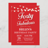 40. Geburtstags-Einladungs-rotes fabelhaftes Einladung (Vorne/Hinten)