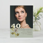 40. Geburtstags-Foto-Einladung Einladung (Stehend Vorderseite)