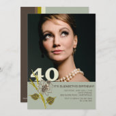 40. Geburtstags-Foto-Einladung Einladung (Vorne/Hinten)