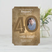 40. Geburtstags-Foto-Einladung Einladung (Stehend Vorderseite)