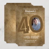 40. Geburtstags-Foto-Einladung Einladung (Vorne/Hinten)
