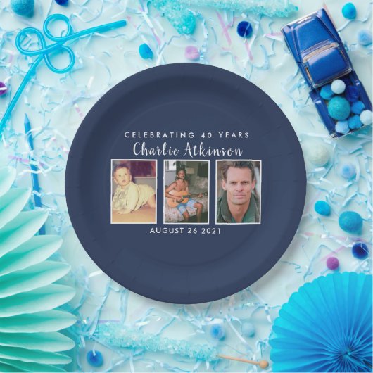 40. Geburtstags-Foto Pappteller (Party)