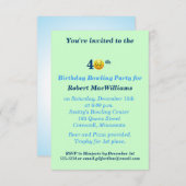 40. Geburtstags-glückliche Gesichts-Party Einladung (Vorne/Hinten)