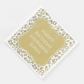 40. Geburtstags-Gold/Weißes Bracket-Zahlenmuster Serviette (Ecke)