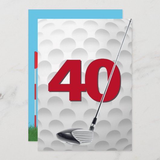 40. Geburtstags Golf Theme Party Einladung (Vorne/Hinten)