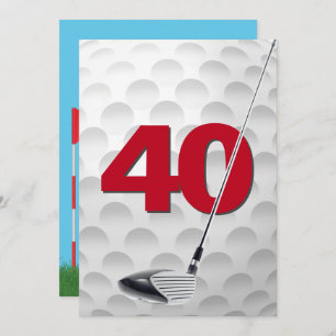 40. Geburtstags Golf Theme Party Einladung