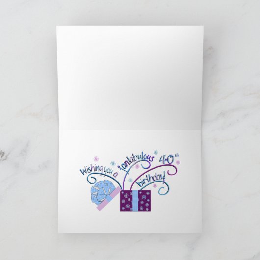 40. Geburtstags-kundengerechte Karte (Innenseite)